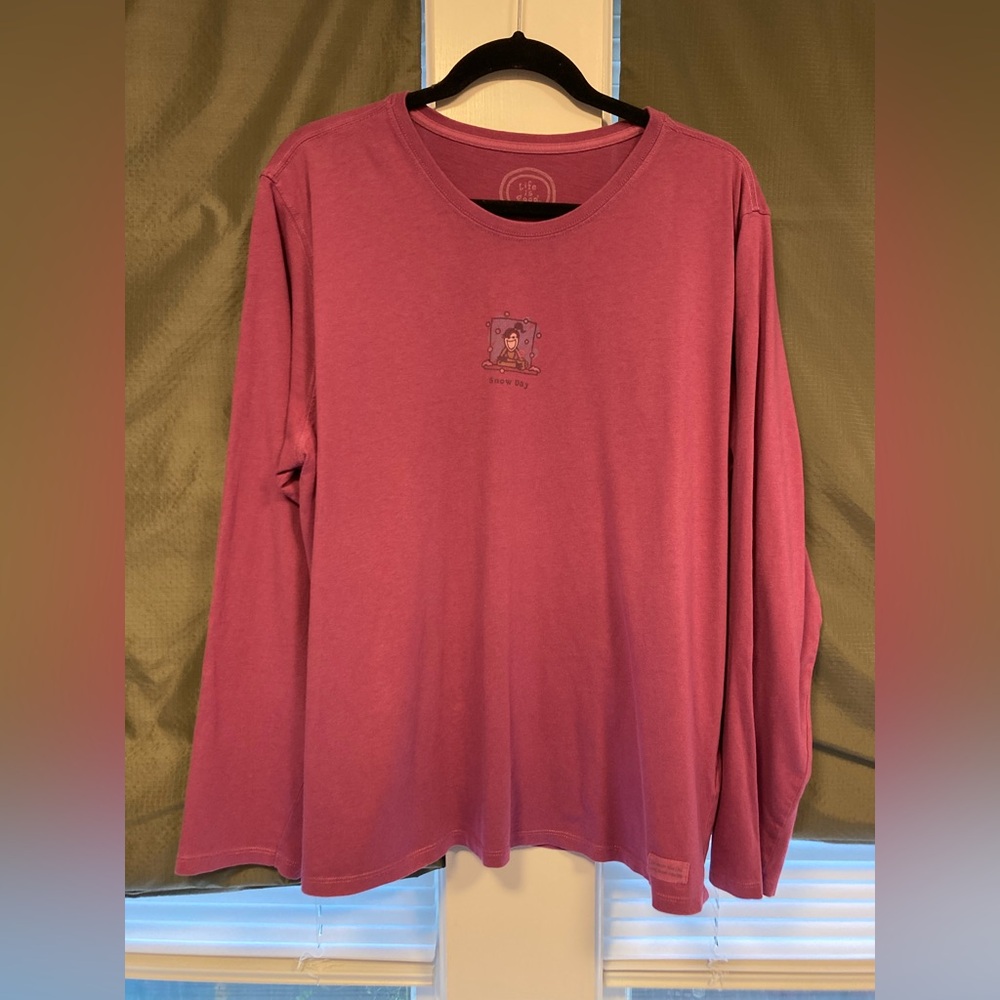 Life is Good - Women's Lilac Long Sleeve Top, “Snow Day”, Size XL - Picture 8 of 11
